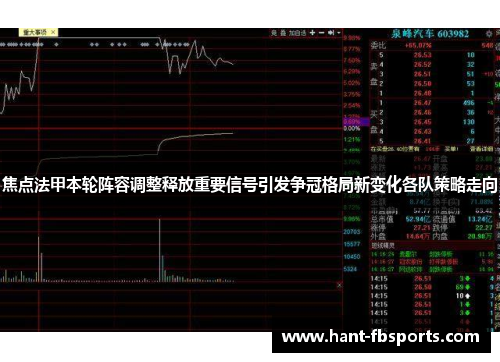 焦点法甲本轮阵容调整释放重要信号引发争冠格局新变化各队策略走向